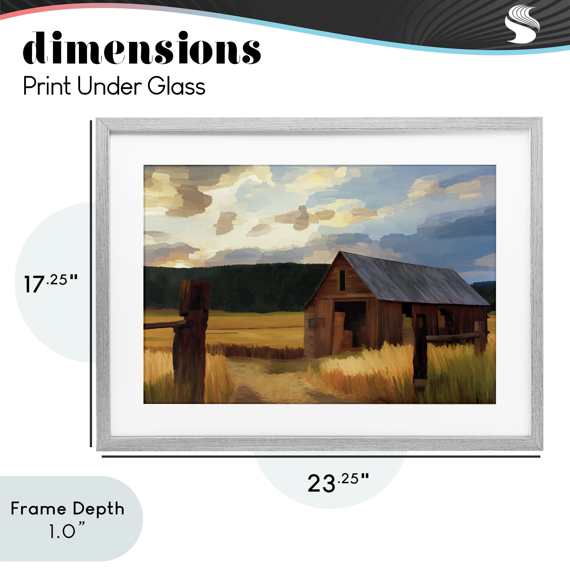 Stupell Industries Harvest Time Autumn Barn Gray Framed Print Under Glass, design by Renel Peters