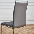 thumbnail image 3 of TesNus Dining Chairs Set of 4, Gray PU Leather High Back Upholstered Chairs with Chrome Metal Legs for Dining Room Kitchen Living Space, 3 of 8