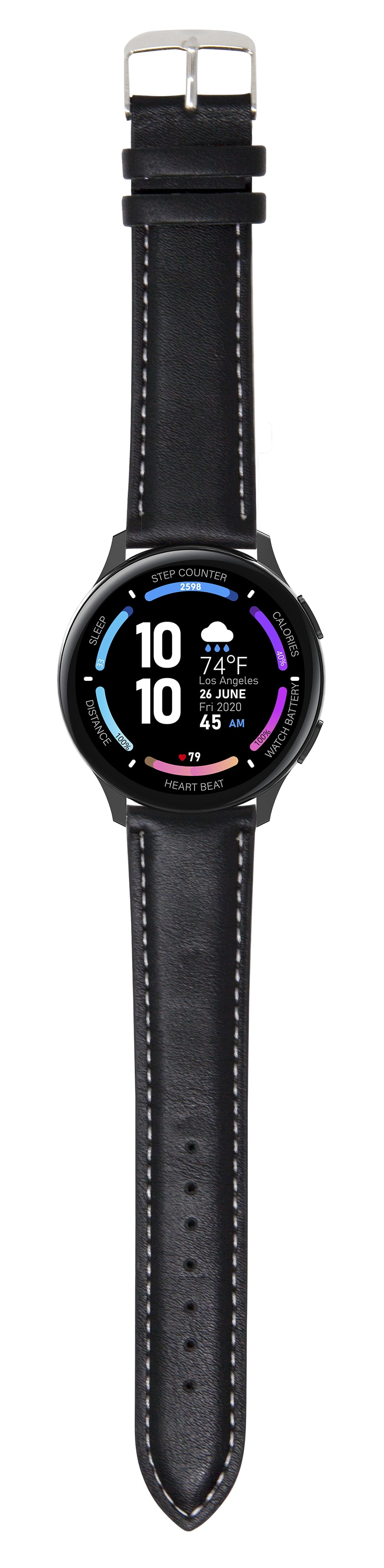 3Plus Callie Smartwatch with 1.43" Round AMOLED Display/Answer & Make Calls/Sleep Monitoring/Heart Rate/IP68 Waterproof/100 Workout Modes/ Quick Reply/ iPhone and Android/ Extra Leather Band
