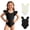Black, variant on Girls Swimsuit One Piece Cutout Scalloped Girls Swimwear Tankini Quick Dry & Stretchy Contrast Color Girl Bathing Suit Stretch Strap Swimwear Shorts and Skirt