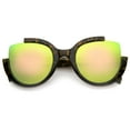 thumbnail image 2 of zeroUV - Women's Semi-Rimless Teardrop Colored Mirror Lens Oversize Sunglasses 53mm - 53mm, 2 of 5