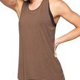 thumbnail image 4 of Eigraketly Camiseta de fitness para mujer, chaleco deportivo para gimnasio, camiseta sin mangas con espalda cruzada y estiramiento activo Uniforme atlético Café SG, 4 of 6