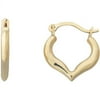Finecraft Children's 10K Yellow Gold Polished Heart Shape Hoop Earrings