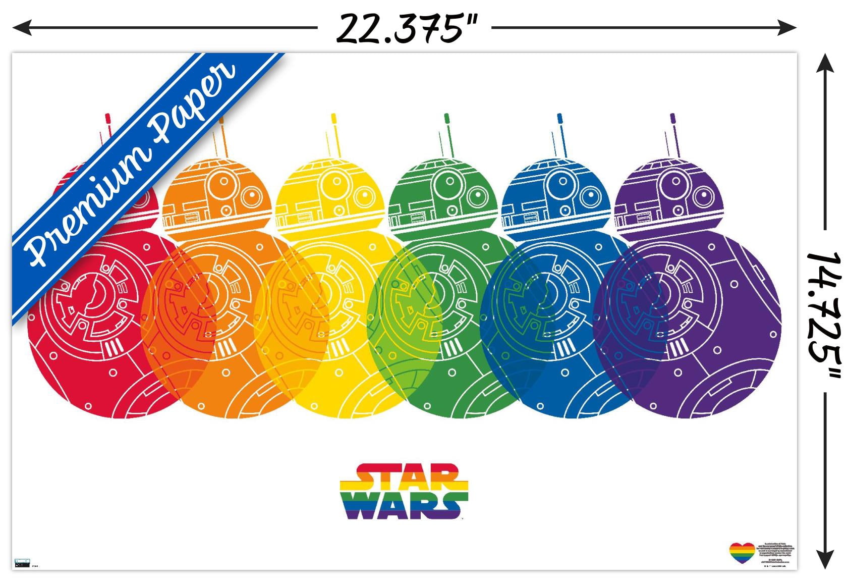 Star Wars: Saga - BB-8 Pride Wall Poster, 14.725" x 22.375"