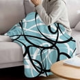 thumbnail image 3 of Aqua Geometric Blanket Soft Cozy Warm Throw Blanket for Couch, Plush Fuzzy Flannel Fleece Blankets for Sofa, Modern Black White Striped Abstract Lines Bed Blankets Lightweight Gifts for Men, 40"x50", 3 of 9