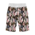 thumbnail image 4 of Puntoco Pantalones cortos de salón para mujer Pantalones cortos casuales de cinco puntos con cordón y estampado para mujer, 4 of 4