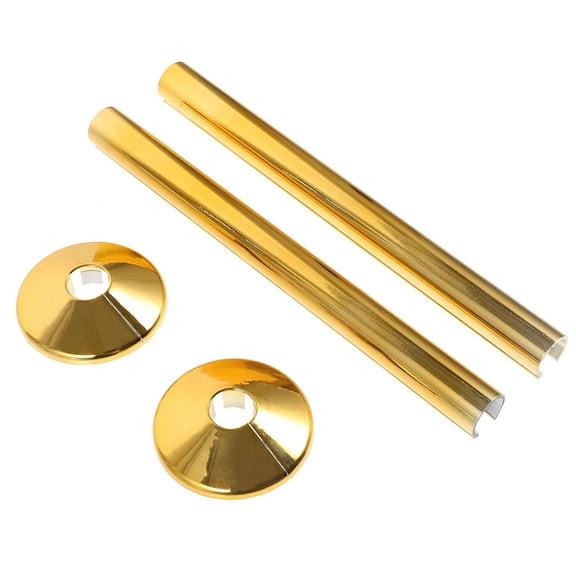 LEORX 2 Sets Pipe Cover Decorative PVC Golden Plumbing Supply Round Opening