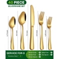 thumbnail image 3 of Luxurious 20-Piece Gold-Toned Stainless Steel Silverware Set for 4: Premium Food-Grade Cutlery with Knife, Fork, Spoon - Mirror Polished & Dishwasher Safe, Perfect for Elegant Dining, 3 of 7