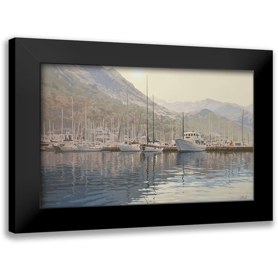 Adamov, Alexey 24x16 Black Modern Framed Museum Art Print Titled - Yachts between Islands