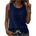 thumbnail image 6 of FAIWAD Tank Tops for Women Crew Neck Sleeveless Side Split Linen Shirts Casual Summer Beach Vacation Blouses, 6 of 9
