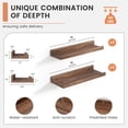 thumbnail image 3 of Floating Picture Ledge Shelves for Wall Set of 8, 16 Inch Solid Wood Wall Shelves with Lip Long Large Nursery Book Shelf for Toys Storage Kids Bookshelf Wall Mounted Living Room Bedroom Decor Frames, 3 of 11