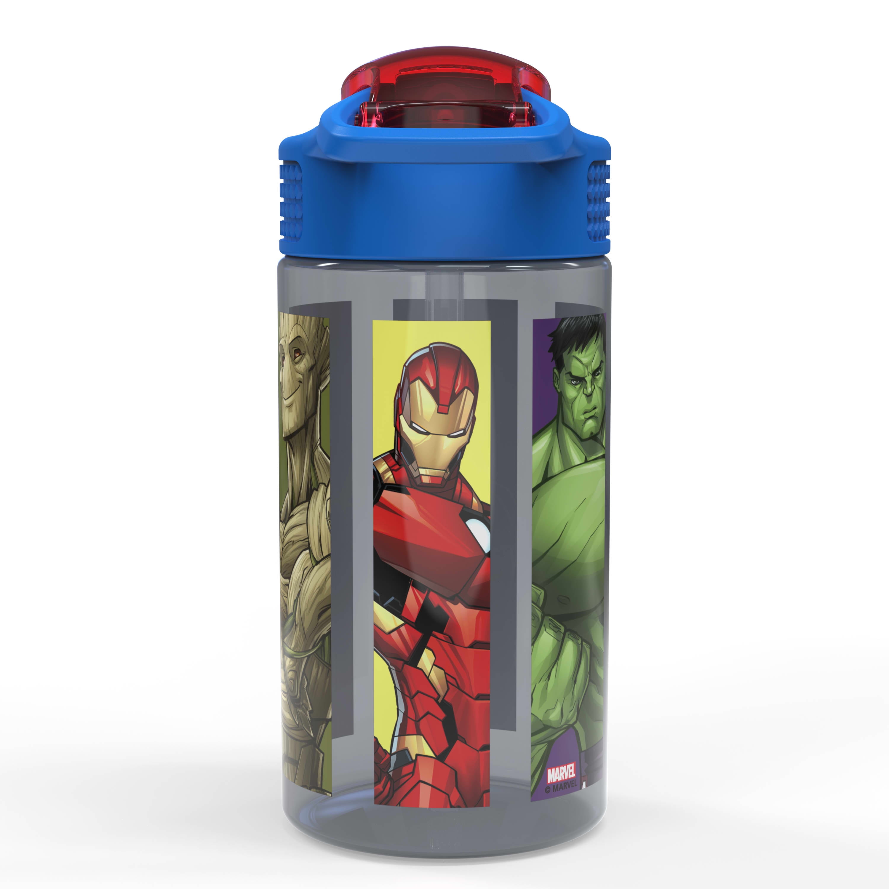 Captain America 500ml Water Bottle with Straw - Little Backpack
