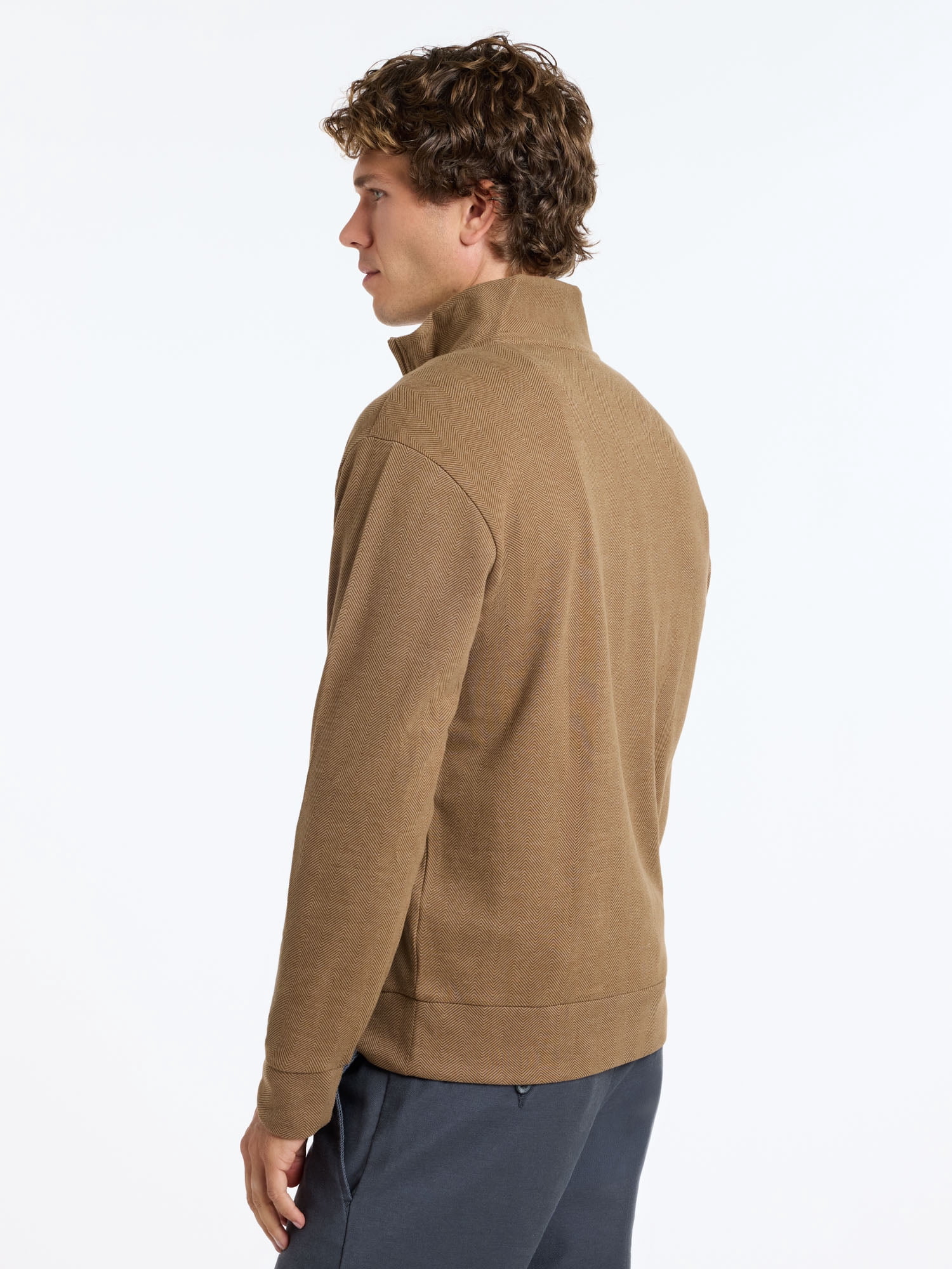 U.S. Polo Assn. Men's Premium Feel Herringbone Quarter Zip Pullover