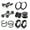 black, variant on MATROOY 12Pcs Steel Stud Earring Cubic Zircon Ear Studs Screw Back Piercing Ear Jewelry➳-multicolor
