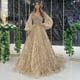 thumbnail image 1 of Vestido de noche de lujo con cuentas de industria pesada dorada, vestido de reina de temperamento sexy de alta sociedad, 1 of 5