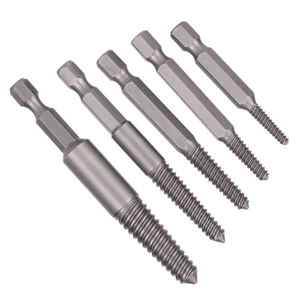 JUEGO DE RETROVODOR DE TORNILLO, extractor de Tornillo Dañado, 5 piezas de dientes finos fortalas resistencia a la resistencia de desgaste de acero Roto de acero de alta velocidad