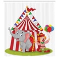 thumbnail image 3 of Ambesonne Cartoon Shower Curtain, Circus Tent, 69"Wx84"L, Multicolor, 3 of 3