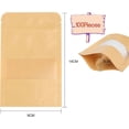 thumbnail image 2 of 100Pack Food Grade Kraft Paper Bags, Zip Lock Kraft Bags, Reusable Food Packaging, Kraft Paper Bags with Window, Moisture Resistant, Kraft Bags for Se, 2 of 5