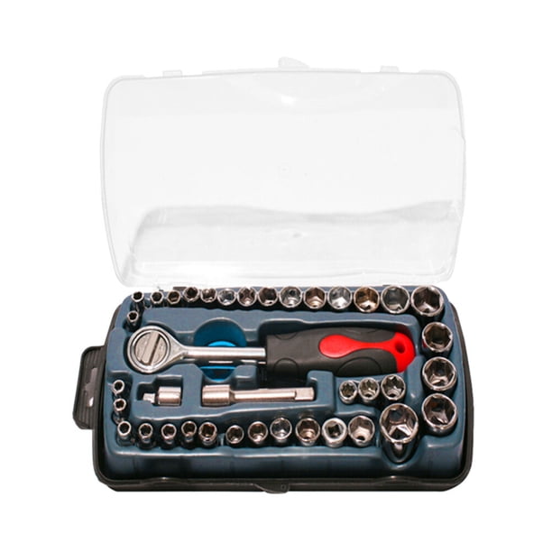 Juego de 40 herramientas para reparación de motocicletas, juego de caja de herramientas con funda para llave de tubo, herramientas de reparación de automóviles