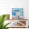 thumbnail image 6 of Beach Canvas Wall Art for Home Decor Bathroom Decor Blue Beach Picture Ocean Theme Anchor Canvas Print Modern Coastal Seascape Painting Framed Seaside Artwork Floral Daisy for Home Room 14x14inch, 6 of 6