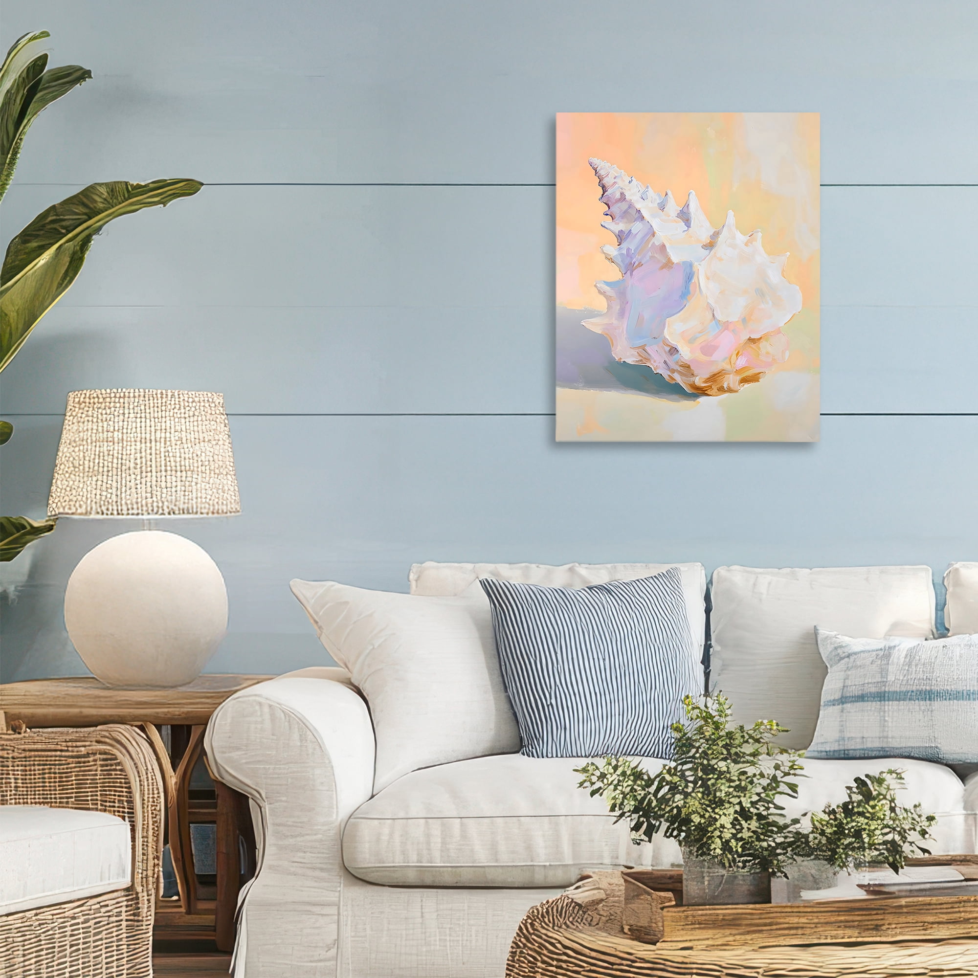 Stupell Industries Vintage Shell in Pastel Light Canvas Wall Art, design by The Prints Vibe