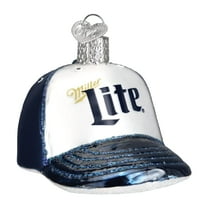 Old World Christmas Miller Lite Baseball Cap Glass Blown Ornament for Christmas Tree