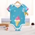 thumbnail image 6 of Cartoon Ice Cream Cones Stars Pure Cotton Bodysuit Short Sleeve Pajamas One-Piece Romper Unisex 18M, 6 of 6