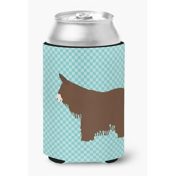 Poitou Poiteuin Donkey Blue Check Can or Bottle Hugger