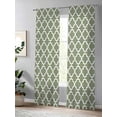 thumbnail image 4 of Sheer Curtains 108 Inches Long 2 Panels Set for Living Room, Green Morocco Semi Sheer Curtains for Windows, Boho Farmhouse Abstract Geometric Simple Voile Window Treatments Rod Pocket Curtain, 4 of 7