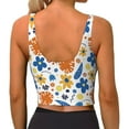 thumbnail image 3 of Bixox Women's Flower Pattern Fitness Navel Tank Top U-Back Yoga Tank Top Sweatshirt Sports Bra, 3 of 7