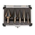 thumbnail image 2 of PENGXIANG 5pcs HSS Cobalt Multiple Hole 50 Sizes Step Drill Bit Set Tools w/ Aluminum Case, 2 of 6