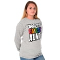 thumbnail image 4 of Worlds Gayest Aunt LGBTQ Family Pride Women's Long Sleeve T Shirt Brisco Brands M, 4 of 6