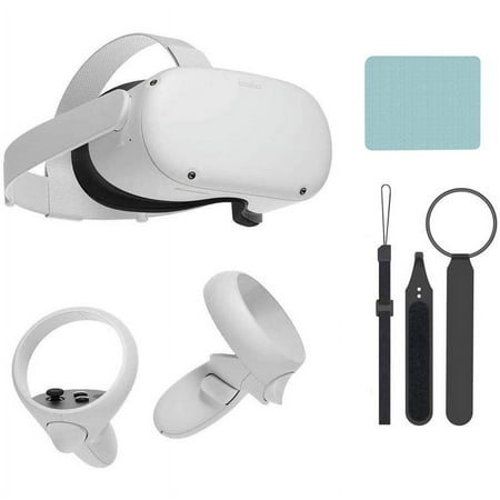 Oculus Quest 2 — Most Advanced All-in-One Virtual Reality Gaming Headset-128GB with Mazepoly Knuckle Strap and Cleaning Cloth