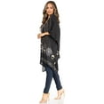 thumbnail image 3 of Sakkas Adalwin Third Tie Dye Desert Sun Circle Ponch Tunic Top Blouse W/Embroidery - 41-Black - One Size, 3 of 5