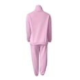 thumbnail image 2 of Casual Matching Two-piece Set, Zip Up Sweatshirt  & Solid Sweatpants Outfits, Women's Clothing, 2 of 6