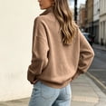 thumbnail image 6 of Women's Soft Mock Neck Button Up Sweater Solid Color Loose Fit Long Sleeve Knit Pullover Tops for Outdoor & Casual, 6 of 7