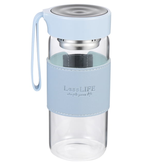 Portable Glass Water Bottle Heat Resistant Water Cup Students Water Bottle with Tea Infuser