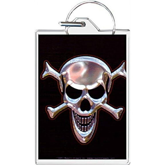 Skull & Crossbones Metallic Keychain