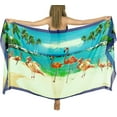 thumbnail image 5 of HAPPY BAY Women's Beachwear Summer Bikini Wraps Beach Wrap Coverups Sarong Skirt Swim Cover up Swimwear Coverups for Women One Size Ocean, Flamingo Beach, 5 of 5