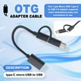 thumbnail image 4 of TOP! 2 in 1 USB 3.0 OTG Adapter Cable Type-C Micro-USB to Interface Converter for Cellphone Charging Line-Black, 4 of 6