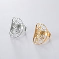 thumbnail image 4 of 14K Yellow Gold Openwork Metatron Star of David Hexagram Adjustable Cocktail Ring Openable Jewelry Mascot Finger Craft, 4 of 7