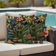 thumbnail image 2 of Outdoor Pillow Cover Vintage Tropical Flowers Set of 2 Waterproof Throw Pillowcases Red Yellow Flower Decorative Patio Furniture Pillows for Couch Garden Indoor & Outdoor Use, 2 of 9