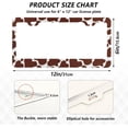 thumbnail image 3 of GZHJMY Abstract Cow Pattern Brown License Plate Frames for Women Men 2 Pcs Personalized Car License Plate Holder with Screw Caps, Elliptical Hole Decorative, 3 of 7