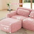thumbnail image 6 of Aukfa 115" Faux Fur Modular Sectional Sofa, 3-Seater Deep Seat Boneless Couch for Living Room, Pink, 6 of 11