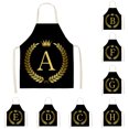 thumbnail image 2 of Cheers Cooking Apron Soft Touch Waterproof Flax Alphabet Pattern Printed Kitchen Long Bib Home Supplies, 2 of 8