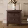 thumbnail image 3 of Harper & Bright Designs Wood Retro Nightstand with 2 Drawers for Bedroom, Mid Century Nightstand End Table BedsideTable, Walnut, 3 of 9