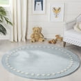 thumbnail image 2 of SAFAVIEH Kids Dotted Border Area Rug, Blue/Ivory, 7' x 7' Round, 2 of 8