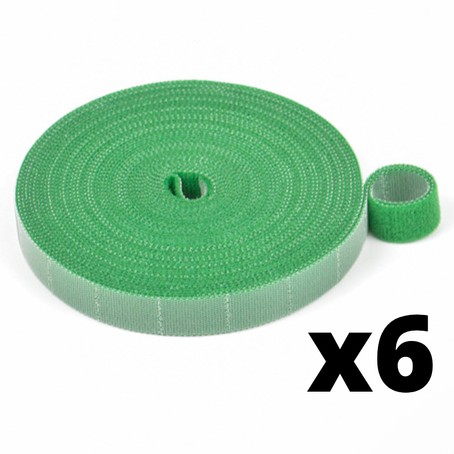 fairdog 6pack Green 10ft/Roll Hook and loop Straps Reusable, Double