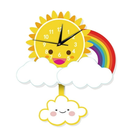 TABLZONE Multi Color Wall Clock with Creative Swing Design for Home Decor and Accurate Time