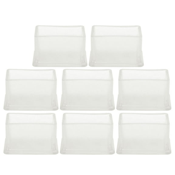 Clear Chair Leg Caps Feet Furniture Floor Protector 8pcs 0.79"x1.57" (20x40mm)